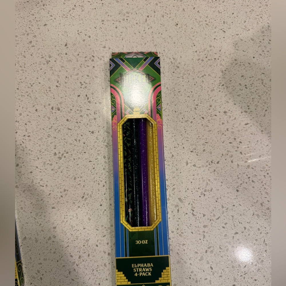 Wicked Elphaba Straws 30oz 4-Pack - NIB Target Exclusive Last Pair Green Purple